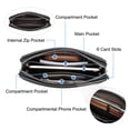 thumbnail image 3 of Contact's Leather Clutch Purse Bag for Men Wristlet Handbag Wallet  (Black), 3 of 8