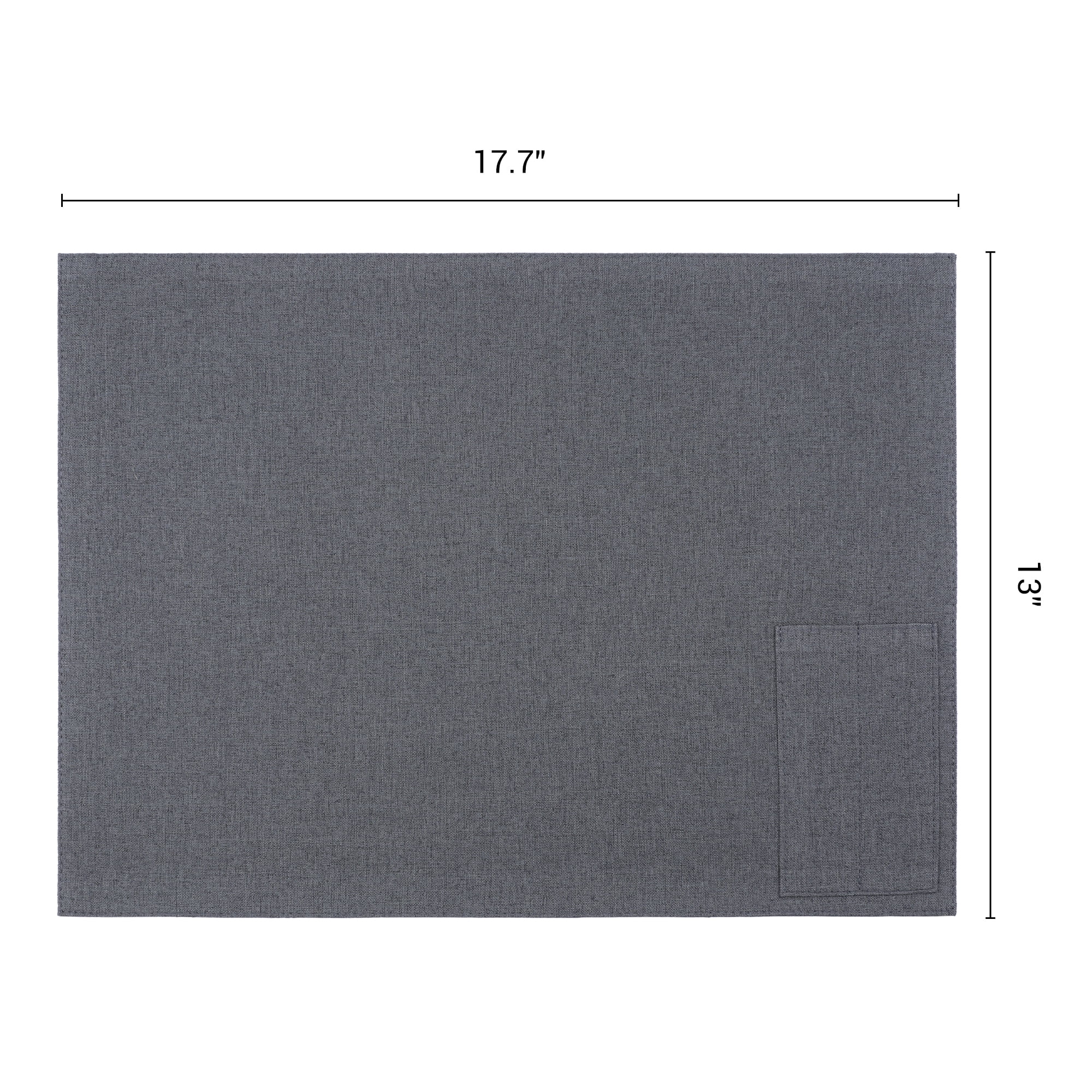 Unique Bargains 4pcsWashable Cotton Linen Placemats Dark Gray 17.7"x13"