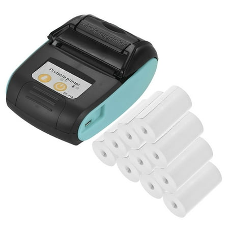 Label printer,Receipt Printer Portable Thermal Printer Pt-210 Portable Thermal Stores 10 Paper 10 Paper Rolls Handheld 58mm Receipt Printer Handheld 58mm Retail Stores 10 Koeb