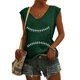 thumbnail image 2 of Camisetas sin mangas con cuello en V de verano para mujer, camisetas de manga corta con estampado de elementos de béisbol Retro OAVQHLG3B Store  lin121212, 2 of 5