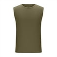thumbnail image 5 of BXINGOHAI Mens Casual Tank Tops Ribbed Knit Sleeveless Shirt Lightweight Tee Summer Muscle T-Shirts Army Green,XXL, 5 of 6