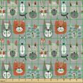 thumbnail image 2 of Ambesonne Cartoon Fabric by the Yard Upholstery, Various Cat Faces Pattern, 1 Yard, Multicolor, 2 of 5