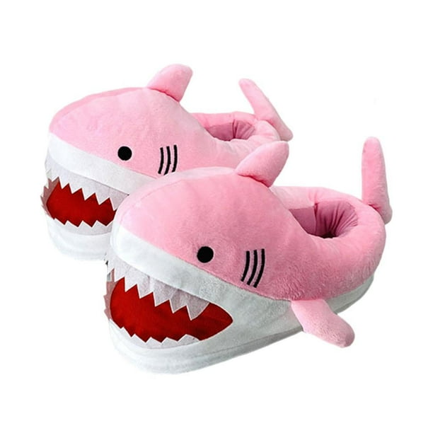 Minnieouse Anti-Slip Shark Furry Slippers Casual Floor Funny for Autumn Indoor Calzado rosa Talla UE 36-43