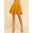 thumbnail image 3 of Made by Johnny Women's Basic Versatile Stretchy Flared Casual Midi Skater Skirt L MUSTARD, 3 of 6