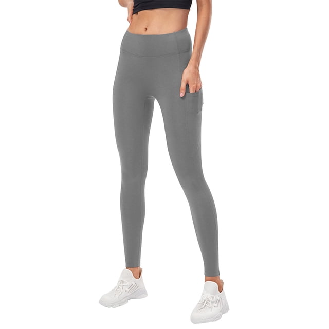 Timegard Womens Leggings Stretch Skinny Comfy Workout Running Yoga Pant Tights with Pockets Solid Color