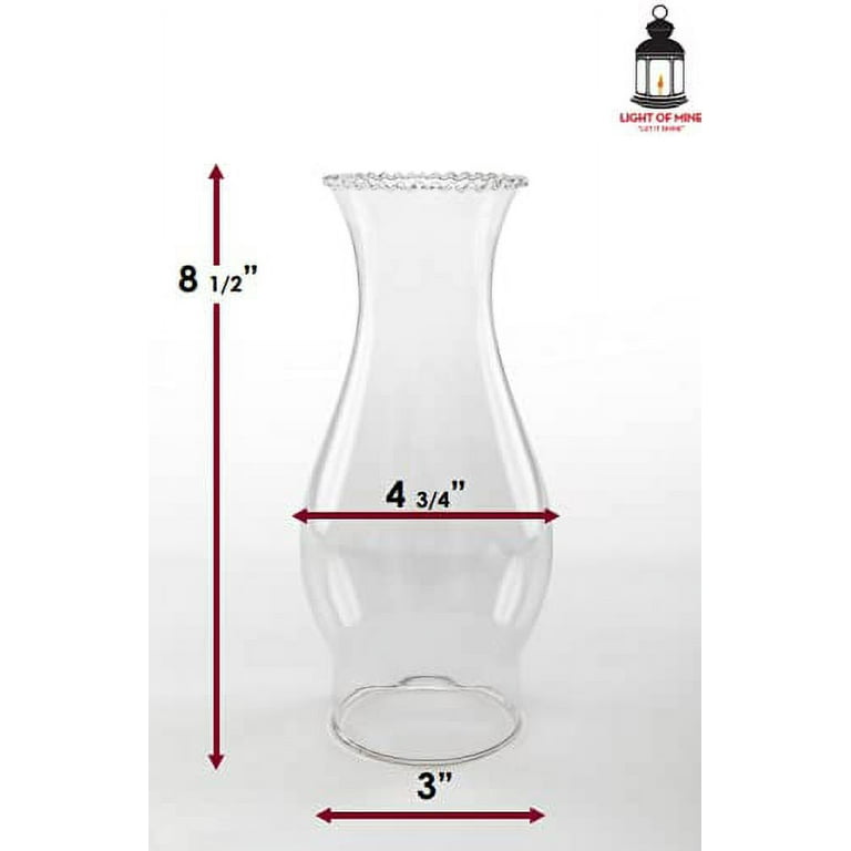 Light of Mine 3 X 8 1 2 Oil Lamp Globe Replacement Lamp Oil Lamp Chimney Hurricane Lamp Glass Replacement Clear Crimp Top Chimney