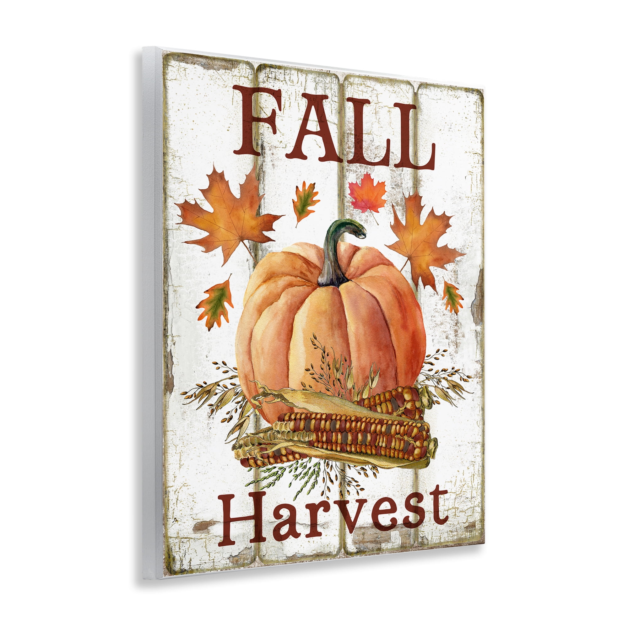 Stupell Industries Fall Harvest Pumpkin & Corn Holiday Painting Unframed Art Prints Wall Art, 11 x 14
