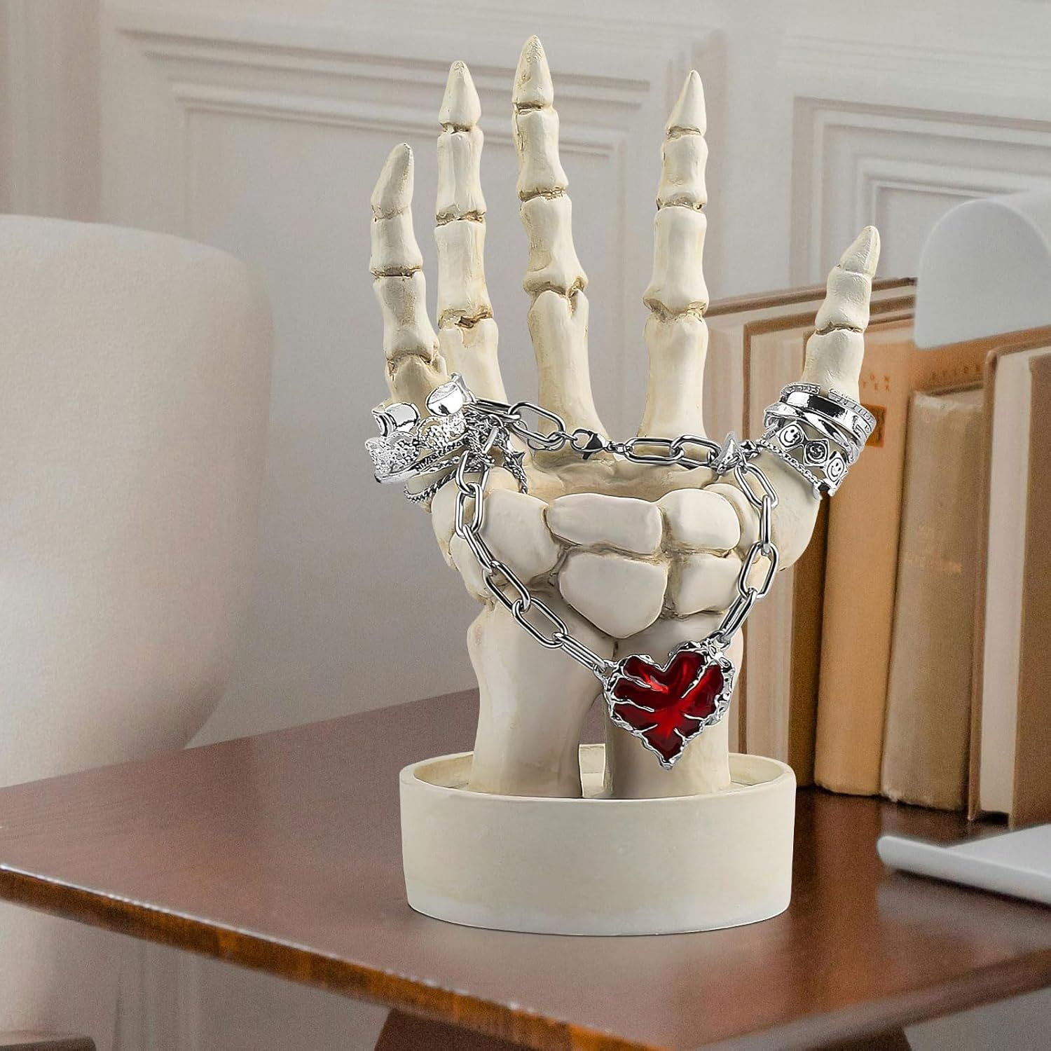 Skeleton Hand Centerpiece with Candle Groove for Gothic Halloween Decor