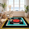 thumbnail image 3 of Design&I 9'x12' Washable Area Rug Wet Record Vinyl Music Cd Retro Groovy Concentric Tapete Redondo for Great Room, Large Living Giant Skid-Resistant, 3 of 7