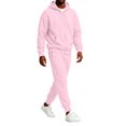 thumbnail image 6 of CCRFTGI Mens 2 Piece Tracksuit Casual Athletic Full Zip Long Sleeve Pullover Joggers Fall Fashion Travel Lounge Matching Outfits Pink XL, 6 of 6