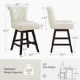 thumbnail image 6 of Dycanpo 26" Swivel Bar Stools Set of 4 with Back & Footrest, Counter Stools for Kitchen ,White-Faux Leather, 6 of 11