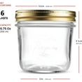 thumbnail image 2 of Bormioli Rocco Quattro Stagioni set of 6 Clear Airtight Mason Jars, 6.75 Oz. Made from Durable Glass, Made In Italy., 2 of 7