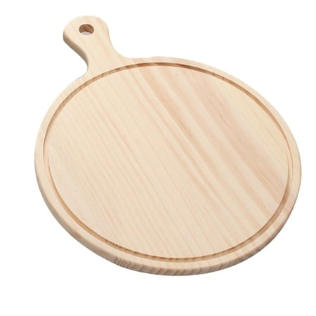 

Beige Wooden Board Pizza Serving Tray Plate Dinner Dish With Handle 15-30cm 12inch