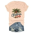 thumbnail image 2 of Drie Christmas Girls Shirt Loose Fit Crewneck Short Sleeve Tops Fall Casual Blouse 2025 Basic Tee Beach Light Yellow,M, 2 of 6
