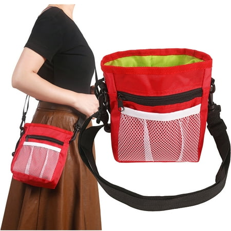Dog Treat Pouch Dog Training Pouch Bag with Waist Shoulder Strap 3 Ways to Wear Easily Carries Pet Toys Kibble  Treats Personal Effects