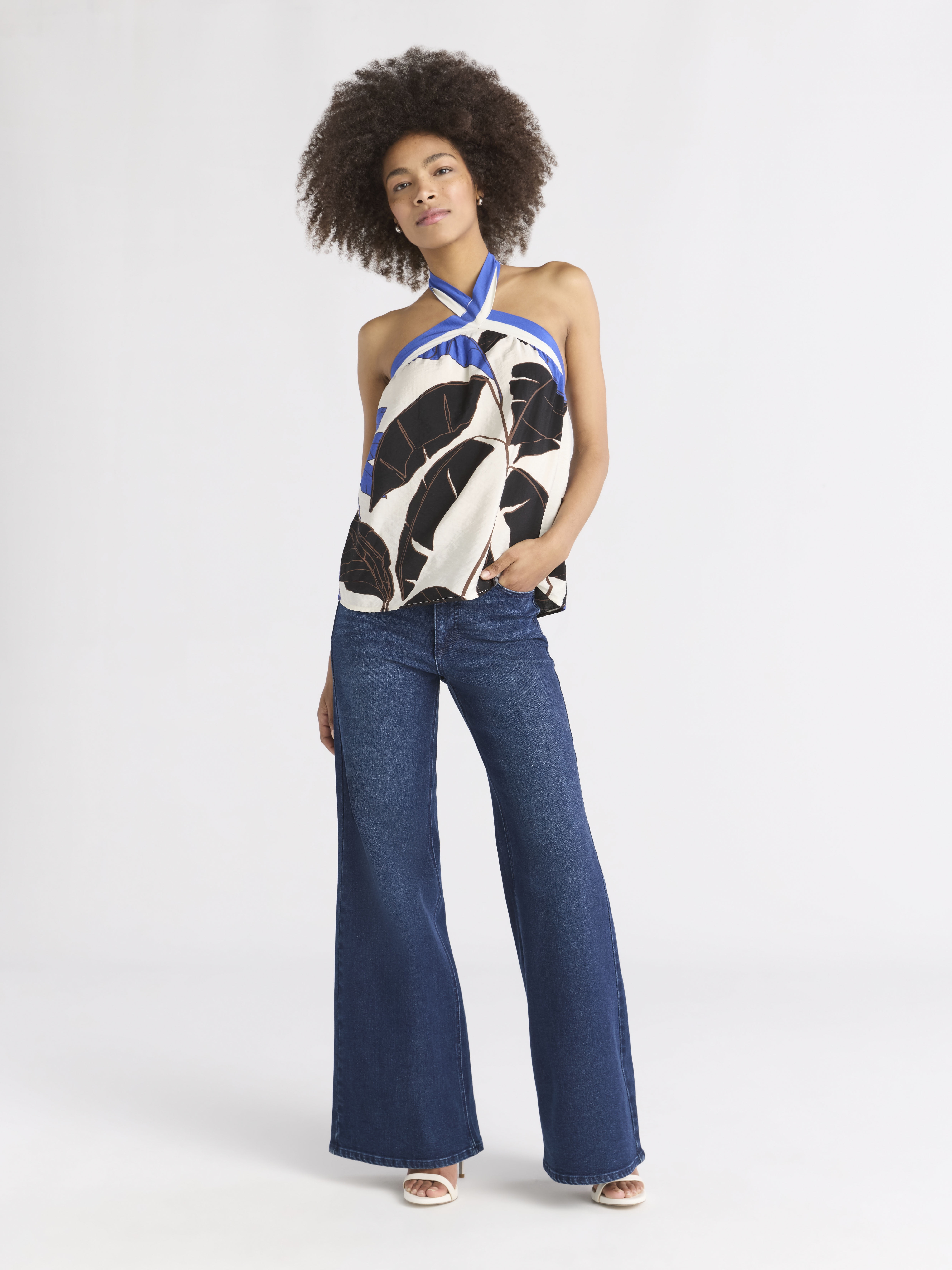 Sofia Jeans Women's and Women's Plus Tie Halter Top, Sizes XS-4X