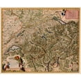 thumbnail image 2 of Visscher 14x12 Gold Ornate Wood Framed with Double Matting Museum Art Print Titled - Switzerland - Visscher 1658, 2 of 4
