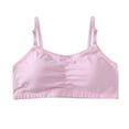 thumbnail image 4 of DuoJiaJ Big Girls Student Training Bras Wireless Light Padded Sports Cropped Cami Bras For Teens Underwear Adjustable Bra Vest Teenager Underclothes Plus Size Bras Pink, 4 of 5