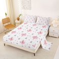 thumbnail image 2 of Castle Fairy Cute Ballet Girl Print Queen Sheets 4 Pieces,Princess Dreamy Castle Pattern Queen Sheet Sets,Pink White,1 Fitted Sheet, 1 Flat Sheet and 2 Pillowcases, 2 of 6