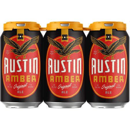 Independence Austin Amber, Craft Beer, 6 Pack, 12 fl oz Cans, 6% ABV