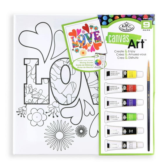 Royal & Langnickel Canvas Art™ 9pc Acrylic Painting "Love" Art Set