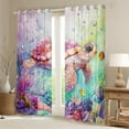thumbnail image 2 of Erosebridal Sea Turtle Curtains Pack of 2 (38x45) for Teens, Dreamy Sea Curtains for Living Room, Watercolor 30%-50% Black Out Curtains, Bedroom Curtains Room Decoration, 2 of 6