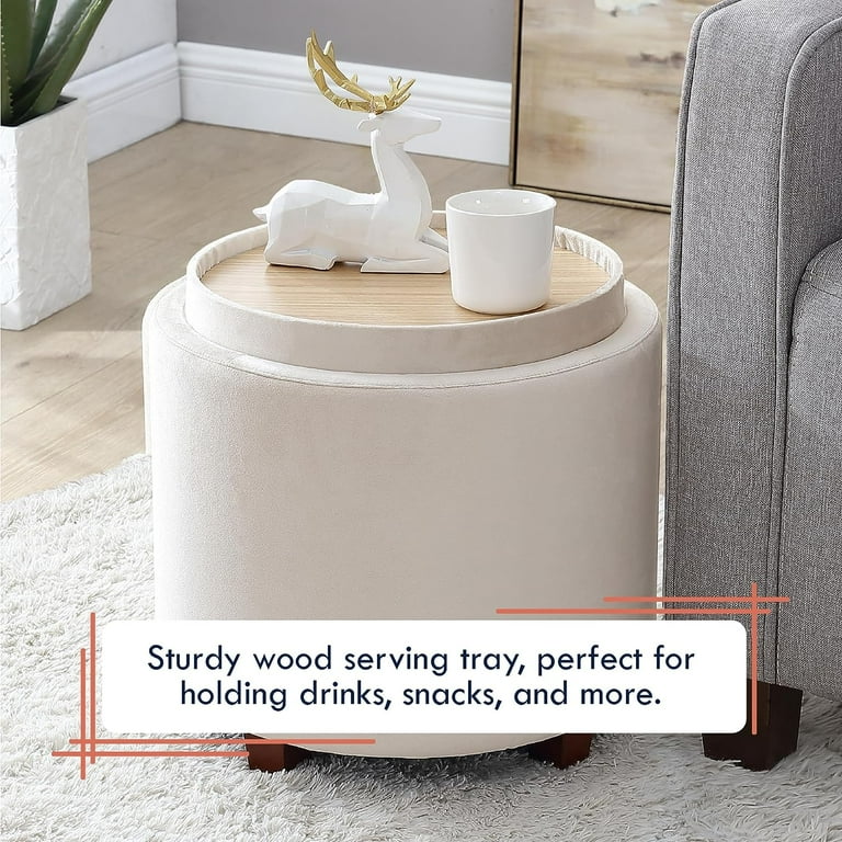 Storage ottoman with serving cheap tray