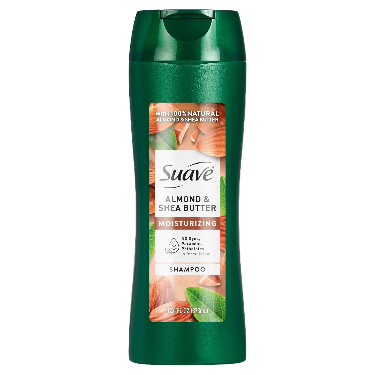 Suave Almond and Shea Butter Moisturizing Shampoo for Dry Damaged Hair, Paraben Free, Color-Treated Hair, 12.6 fl oz