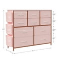 thumbnail image 6 of Jojoka 10-Drawer Dresser Chest of Drawers for Bedroom, Fabric Storage Organizer With Wood Top, Side Pockets & Hooks Cabinet for Living Room, Entryway, Hallway, Closet, Girl Pink, 6 of 7