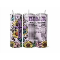 Bible Verse Tumbler, Stainless Steel Travel Mug , 3D Inflated, Christian Emergency Scriptures Gifts for Her, Gifts for Mother