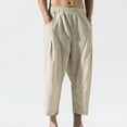 thumbnail image 4 of Mens Capri Pants Relaxed Fit Straight Capris Elastic Waist Pants with Pockets, 4 of 7