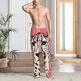 thumbnail image 2 of Logiee Pink Cheetah Art Print Pajama Pants for Men,Men’s Pajama Bottoms,Mens PJ Pants with Pockets & Button Fly-Small, 2 of 6