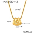 thumbnail image 1 of Zhuge Colgante de collar hecho a mano, engastado con colgante de falda pequeña de circonita, collar de acero de titanio (oro + blanco), 1 of 4