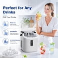 thumbnail image 5 of Snowyermine Countertop Ice Maker with Handle, 26 lbs/24H Portable Ice Machine, 2 Bullet Ice Sizes, 9 Cubes in 6 Minutes, Self-Cleaning for Home, Bar, RV and Camping, 5 of 10