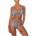 thumbnail image 1 of Conjuntos de bikini Prolriy para mujer, traje de baño para mujer, ropa de playa, moda de baño de verano dividido, trajes de baño estampados, conjunto de tankinis, trajes de baño para mujer azul claro, 1 of 5