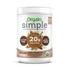 Orgain Simple Organic Plant Protein Powder, Chocolate - 20g of Protein, Vegan, Made with Fewer Ingredients and Without Dairy, Gluten and Stevia, Kosher, Non-GMO, 1.25 Lb (Packaging May Vary)