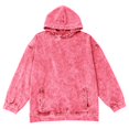 thumbnail image 4 of Denim Hoodie, Yigetop Ladies' Long Sleeve Pullover Sweatshirts Versatile Loose Hooded Pullover Denim Sweatshirt Jean Hoodie Women, Watermelon Red M, 4 of 4