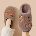thumbnail image 2 of GPOECD Kids Slippers Winter Capybara Design Warm Lined Indoor Home Clogs Memory Foam Footbed for Girls 2-9 Years Grey,33, 2 of 5