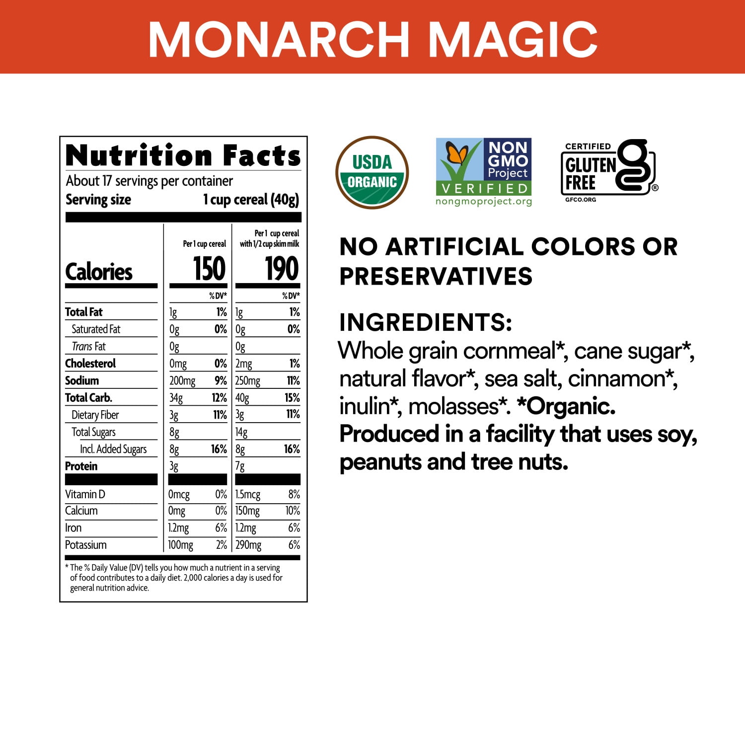 EnviroKidz Organic Monarch Magic Breakfast Cereal, 24oz Bag (pack of 6)