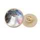 thumbnail image 1 of Tinta y acuarela abstracta de sombreado Broche de oro metálico circular, 1 of 3