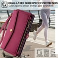 thumbnail image 6 of Allytechgroup Versatile iPhone 14 Pro Max Case Cover, Multifunctional Phone Case for Apple iPhone 14 Pro Max, with Zipper Pocket Shoulder Strap Hand Wrist Cards Holder Stand Feature Case, Red, 6 of 8