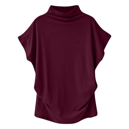 Patriotic Shirts For Women  Casual Turtleneck Cap Sleeve Corset Tops Long Womens Shirts Dress Women Casual Tops Tank Crop Tank Tops V Neck Sexy Tops Date Night Camisole Tank (M  Wine) ZMTing
