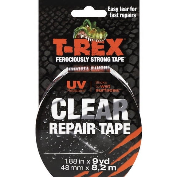T-REX Clear Repair Tape 27 ft Length x 1.88" Width - 1 Each - Clear