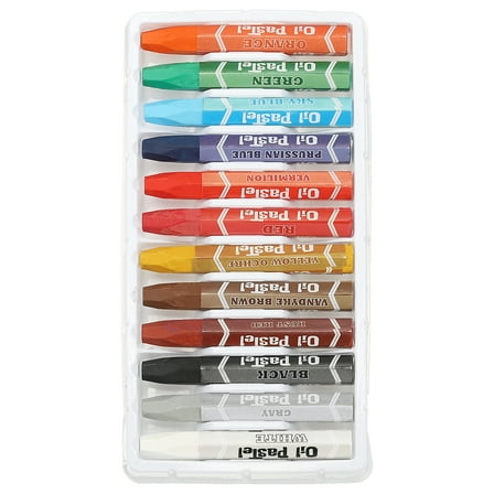 Uxcell 12 Colors Oil Pastels, Soft Oil Crayons Vibrant and Creamy Pastels Stick Art Supplies for Art Painting Drawing Blending Graffiti for Artists Beginners,Set 2