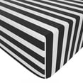 thumbnail image 2 of Flxxie Microfiber Toddler Sheet Set, Soft Crib Fitted Sheet Flat Sheet and Envelope Pillowcase, Baby Bedding Sheet & Pillowcase Sets, Black Stripe, 3 Piece, 2 of 6
