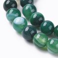 thumbnail image 3 of Natural Striped Agate/Banded Agate Beads Strands Dyed & Heated Round Green 8mm Hole: 1.2mm 47pcs/strand 14.96 inch(38cm), 3 of 3