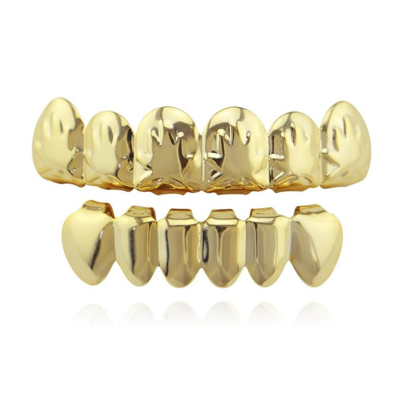 18k Yellow Gold on 925 Sterling Silver Mix 25 pc Popular Tooth Gem Teeth Jewelry 