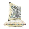 thumbnail image 3 of Aquatic Peacock Throw Pillow in Yellow 20x20, 3 of 5