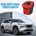 thumbnail image 2 of Cubierta de pomo de cambio de marchas automático, funda de transmisión, palanca de cambios para Nissan Rogue 2021-2023, piel sintética, puntos negros y rojos, 2 of 7