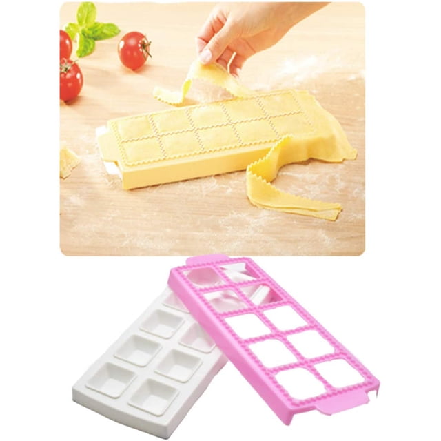 Ensemble de Coupe-Raviolis en Silicone Antiadhésif, Moule à Dumplings Pierogie, Moule à Raviolis, Moule à Tortellinis, Tampon à Raviolis, Coupe-Raviolis, Outil de Pâtisserie, Moule à Dumplings (Carré)